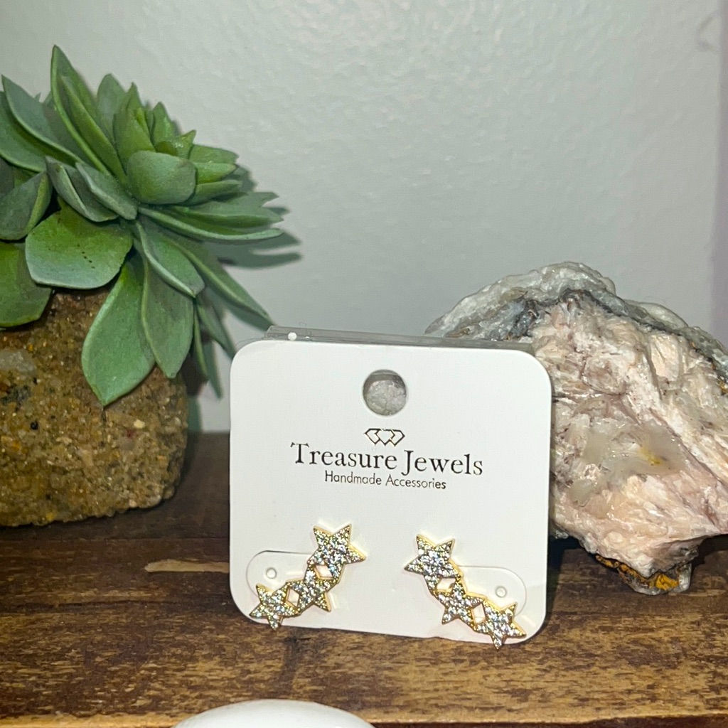 Triple Star Crawler Earrings
